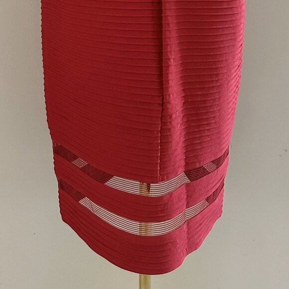 TADASHI SHOJI | NWT Red Sleeveless Pintuck Dress Sz M - Picture 4 of 7